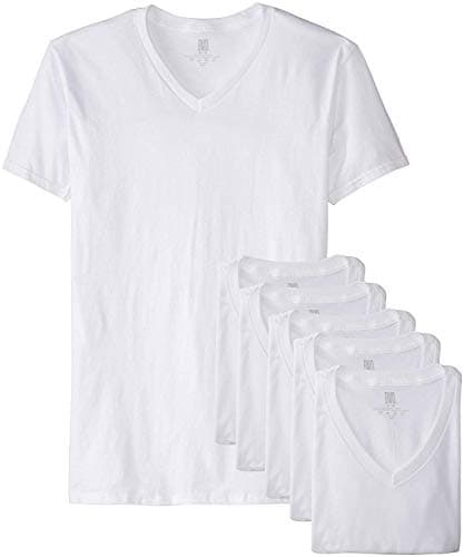 Men's 6 Pack White V-Neck T-Shirt