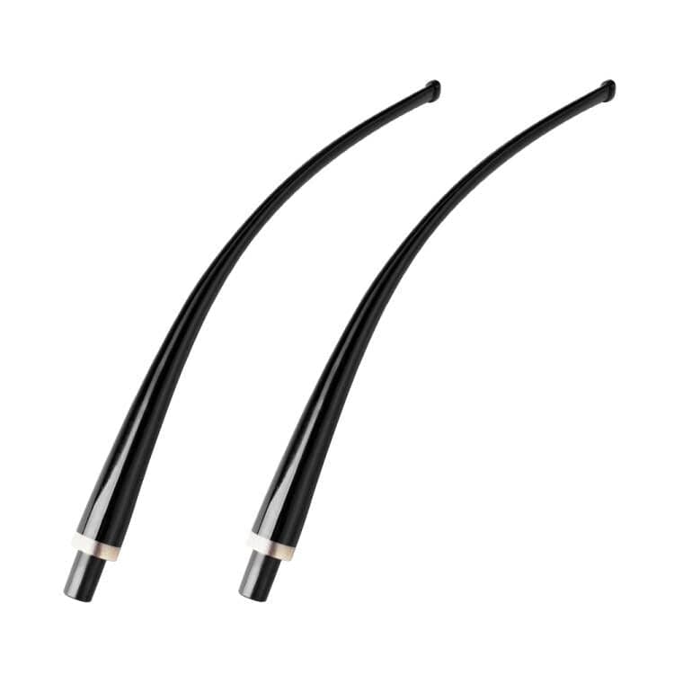 OLD FOX Churchwarden Bent Pipe Stem Replacement with Horn Ring for Briar Rosewood Ebony wooden Tobacco Pipe BE0136X2 (2 PCS)