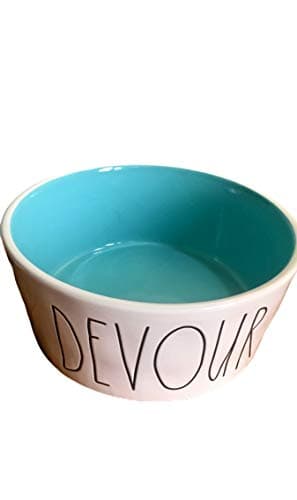 Rae Dunn Magenta Ceramic Pet Bowl Devour 6 Inch
