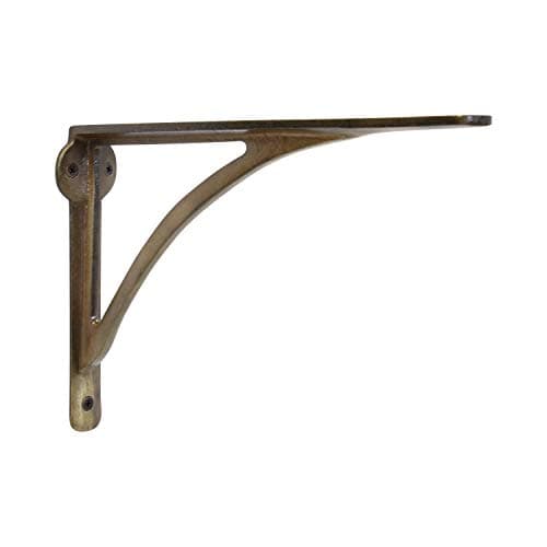 RCH Hardware BK-IR8207-255 Iron Sleek Small Shelf Bracket, 10 Inch, Antique Brass