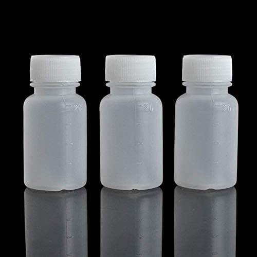 GDGY 100Pcs 20ML 0.7OZ PE Plastic Empty Small Mouth Graduated Lab Chemical Container Reagent Bottle (20Ml100 Pcs)