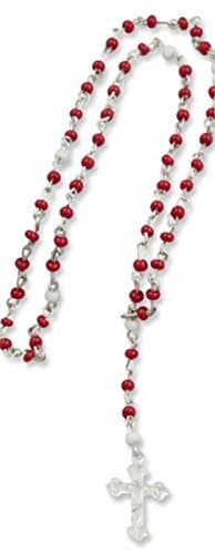 Mini rosary red / white 20 cm