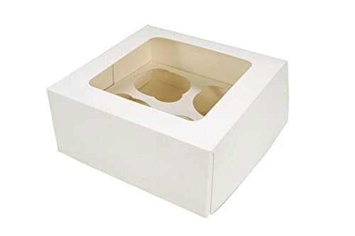Plain Cupcake Boxes - 4 Holes - Pack of 50