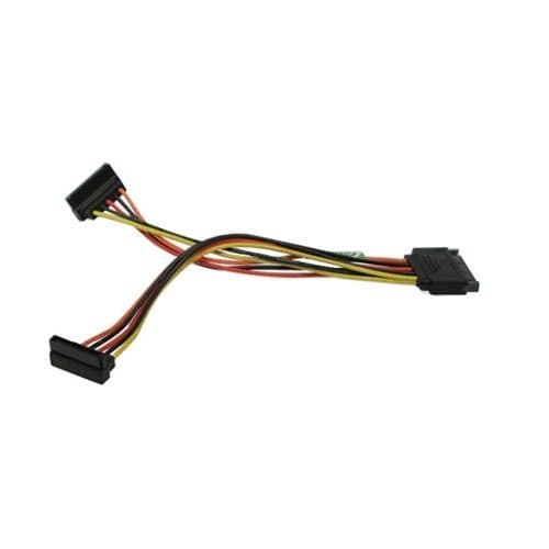 SATA I/II 15-PIN Power Splitter Cable Adapter CABLE-YSATA2, 6 Inches