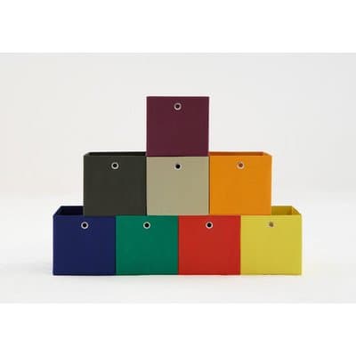 DMF KISTE Set Of 3 Folding Canvas Storage Boxes Unit In (Violet)