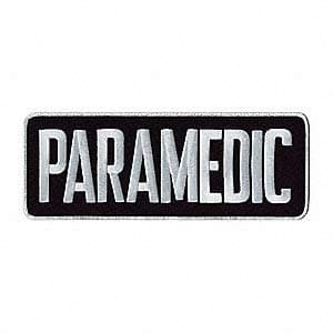 EMBROIDERED UNIFORM PATCHES & EMBLEMS Paramedic Back Patch - 11 x 4 - White Lettering - Mid-Navy Backing - Sew on