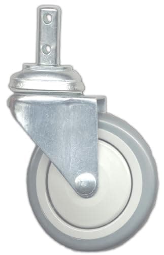 4" LAUNDRY CART CASTER WHEEL, ROUND POST, FITS R&B WIRE