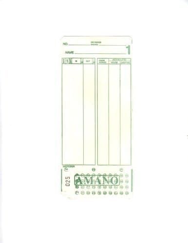 2000 Amano Microder Mjr7000 Computerized Time Clock Cards 000-099 Timecards
