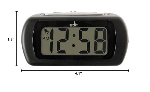 Acctim 12343 Auric Alarm Clock, Black, one Size, Synthetic, Medium