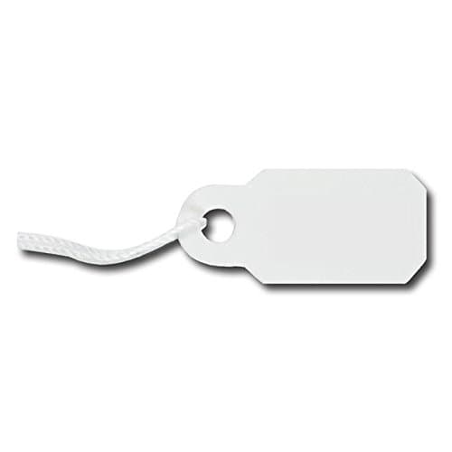 White Paper Pricing Tag Labels with String ~ 1000 Per Pack
