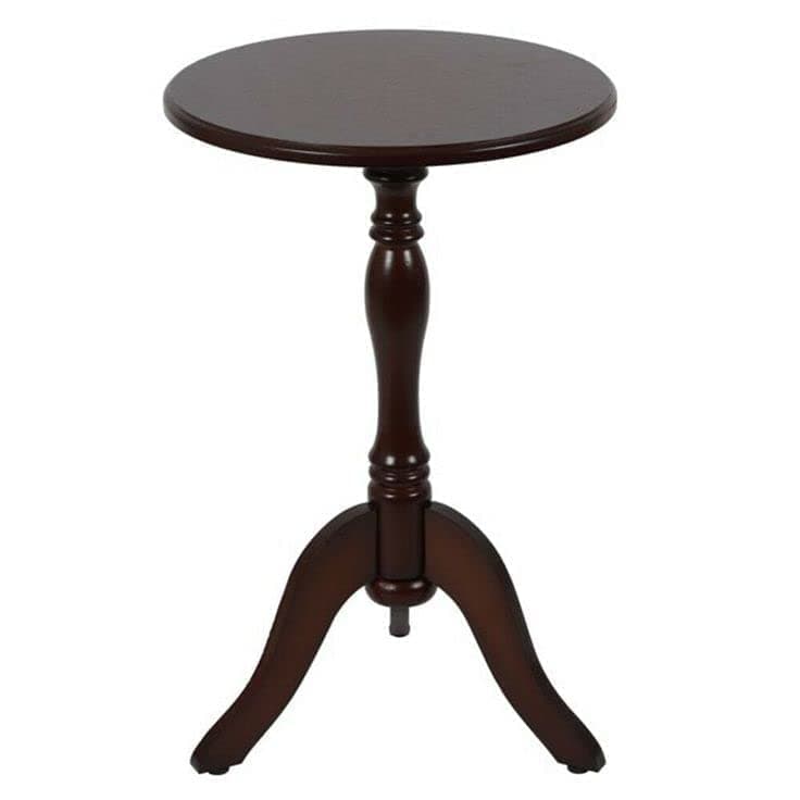Side Table Oak Tray Small Round End Table, Rustic Side Table, Solid Wood Mini Side Table, Pedestal Tables/Flower Stand Living & Bed Room Decor (Brown)