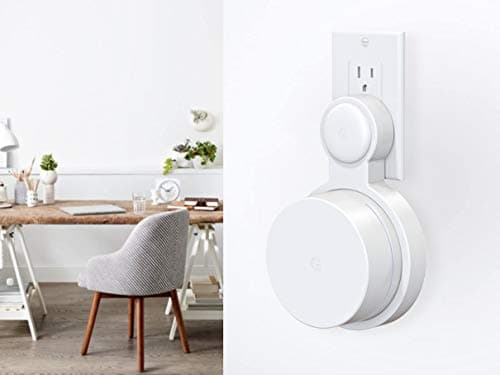 ANVASK Pefecon Outlet Wall Mount for Google WiFi [2020 Model], No Messy Wires | Space Saving | Easily Be Moved Outlet Mount for Google Mesh WiFi Router, Best Design for Winding Power Cord (3 Pack)