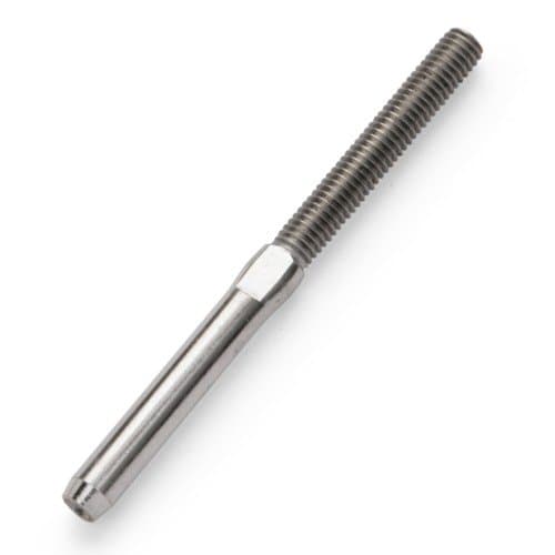 M8/4mm Swage Stud Terminal LH Thread - A4 (marine grade) Stainless - 2 pack