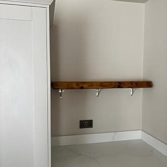 STYLENT Decor Decorative Brass Shelf Bracket, Heavy Duty and Antique Shelf Bracket for Shelving Modern L Shaped Design (Pack of 1) ( Polished Nickel, 4.5 Inches)