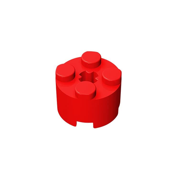 Classic Bulk Brick Block, Brick Round 2x2 with Axle Hole, 100 Piece Building Brick Red, Compatible with Lego Parts and Pieces 3941(Colour:Red)