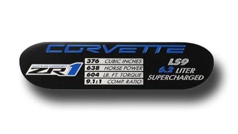Corvette Engine ID Spec Plate : ZR1 LS9 638HP