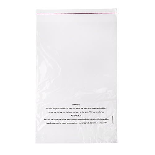 Owlpack 1.5 Mil Clear Poly Bag with Suffocation Warning, Resealable Adhesive, Great for Shipping Products & Merchandise (10 x 15 Inches, Pack of 100)
