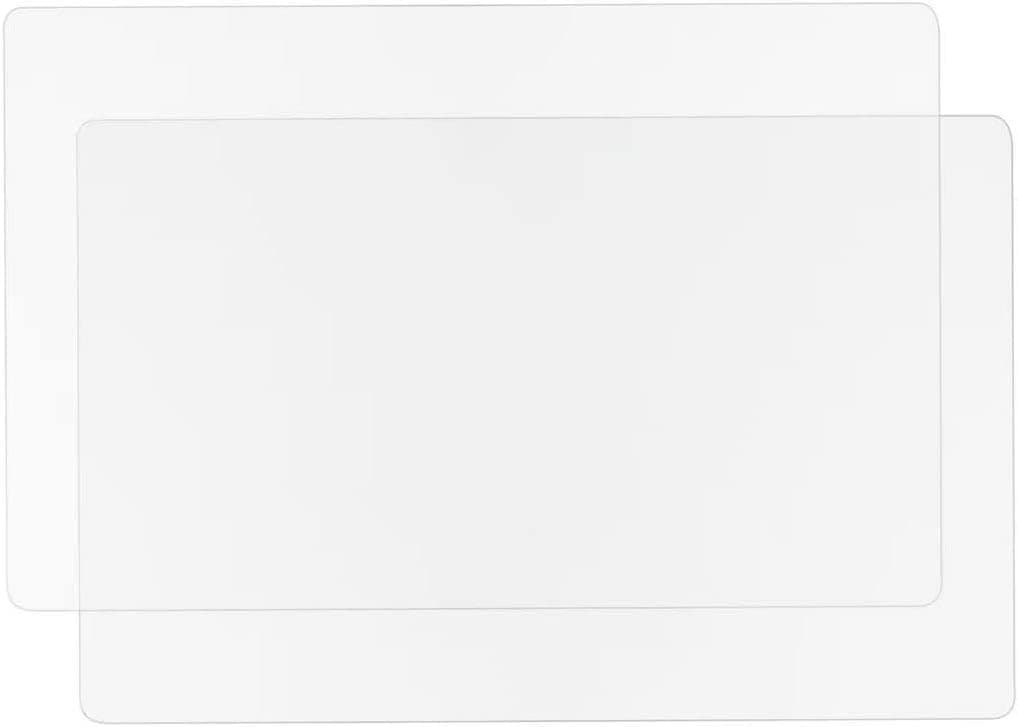 2 Pack Large Silicone Mats for Crafts, Heat Resistant Table Mat Countertop Protector, Resin Jewelry Casting Mat, 23.62 x 15.75 Inches, White Translucent