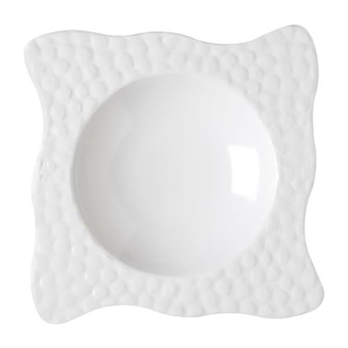 GET B-1613-W White Las Brisas 12 oz. Square Melamine Bowl - 9" x 1 1/4" 12 / Pack