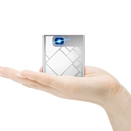 PSRAT Cube Pico Projector, Mini Home Theater Projector Gaming Projectors Support 120 Inch Display 1080p 120min WiFi HDMI SD Card for iOS/Android/Laptop/iPad/USB-Includes Mini Tripod