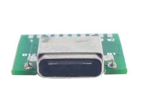 DIY 24pin USB-C USB 3.1 Type C Female Socket Connector SMT type with PC Board