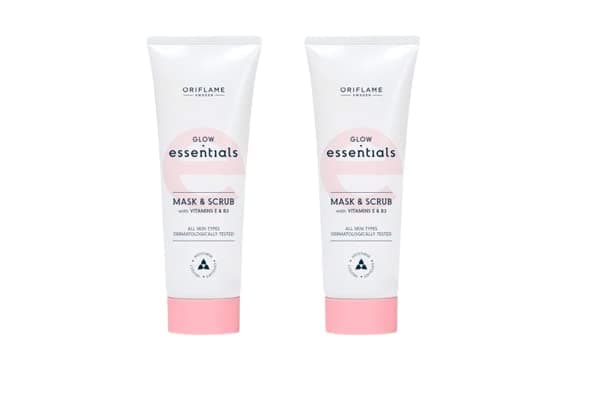Oriflame essentials glow essentials mask and scrub with vitamins e and b3-75 x 2 ml - Pack of 2