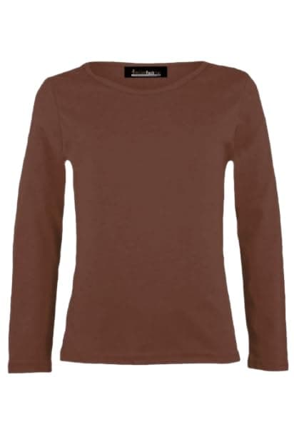 Gum & BerriesGirls Plain Tops Long Sleeve Basic Stretch Round Neck T-Shirt School Tee Top 5-14 Years