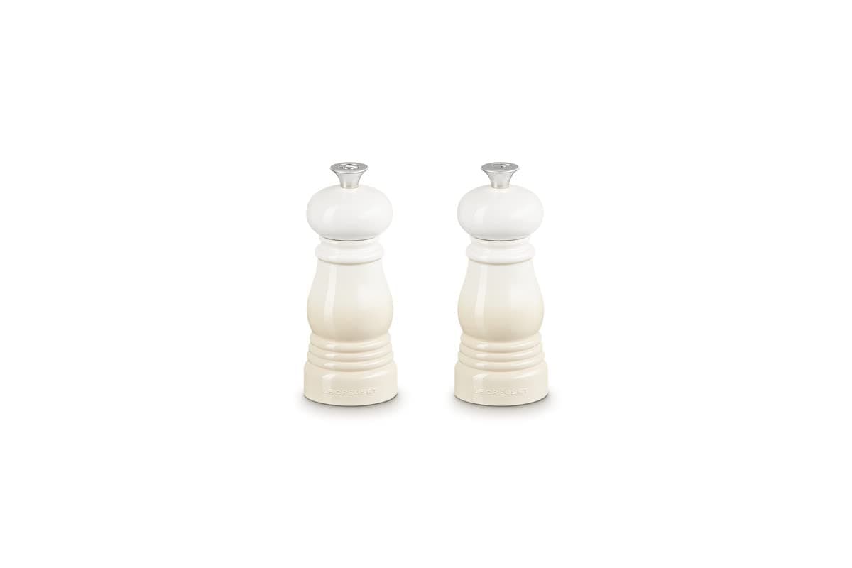 Classic Salt and Pepper Mill Set, Personal Use, Chip-Resistant ABS Plastic, Anti-Corrosion, 11 cm, Meringue, 44900117160000