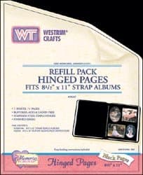 Refill Pack Hinged Pages 8.5'' X 11'' Strap Albums Black