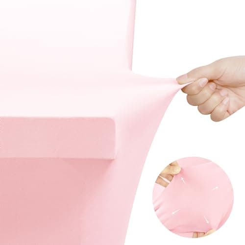 Utopia Kitchen Spandex Tablecloth 2 Pack [Pink] Tight, Fitted, Washable and Wrinkle Resistant Stretch Rectangular Patio Table Cover for Event [48Lx30Wx30H Inch], 4 feet (UK1029)