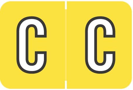 Doctor Stuff - File Folder Labels, Alphabet Letter C, Barkley/Sycom FABKM - BRAM Series Compatible Alpha Stickers, Yellow, 1" x 1-1/2", 126 Labels/Package