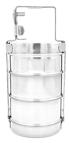 annu traders Launch Box Stainless Steel 3 Container with maizon Lock System,Tiffin Box,Launch Container [3 Container x 500ml = 1500ml ]