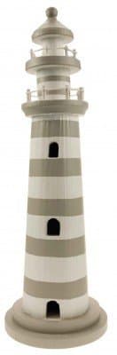 Lighthouse Decoration - Grey & White - 39cm