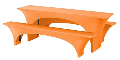 Expand Cover for Beer Table Bench Set Orange - Tableclooth, Slipcover Beer Tent Furniture - 50cm - Stretch