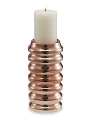 DecoGlowDFA5546 Candle Holder, Rose Gold Ceramic SML