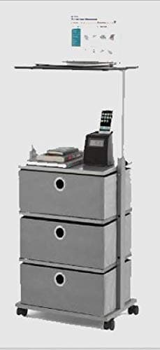 Studio 3B 3-Drawer Adjustable-Top Storage Cart in Grey