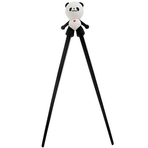 CITY Cute Panda Bear Plastic Chopsticks with Silicone Guide Training Connector Aids for Baby Kids