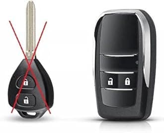 ABUNDANCE 2 Button flip Remote Shell Compatible for Toyota FORTUNER, INNOVA, ETIOS, ETIOS Liva , Camry, Corolla etc (Key Cutting Required)