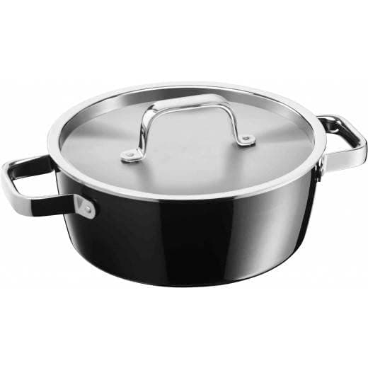 WMFFusiontec Aromatic Cooking Pot Large 22 cm Induction Stewing Pot 3.1 L Lid with Condensation Nubs, High-Tech Ceramic, Stackable, Scratch-Resistant, Black