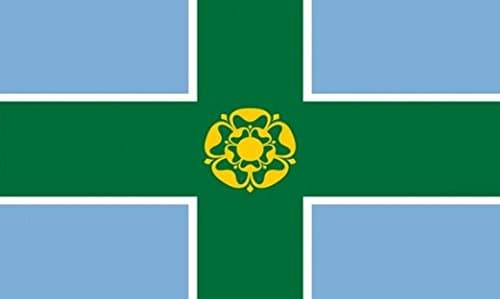 Perfectflags Derbyshire Flag 3ft x 2ft Medium - 100% Polyester - Metal Eyelets - Double Stitched