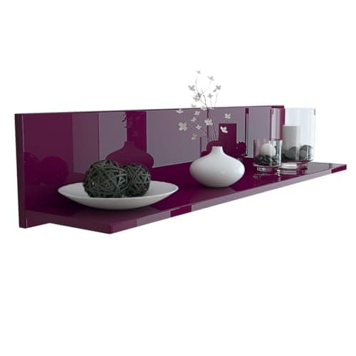 Vladon Skadu Wall-Mounted Shelf, Floating Shelf with a Practical Storage Surface, raspberry high gloss (97.5 x 18.5 x 18.5 cm)
