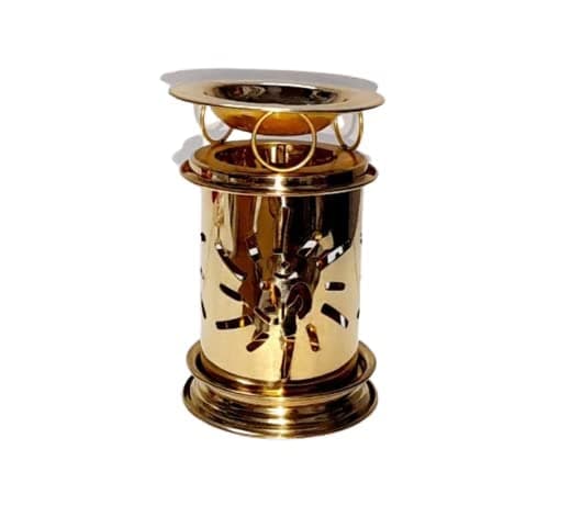 Decor Master Brass Metal Camphor Diffuser with Om Symbol | Aroma Diffuser Perfume Oil Diffuser Burner Lamp | Handicrafts Brass Diffuser Diya Oil Lamp Candle Holder for Home (11.5 * 8 Cm)