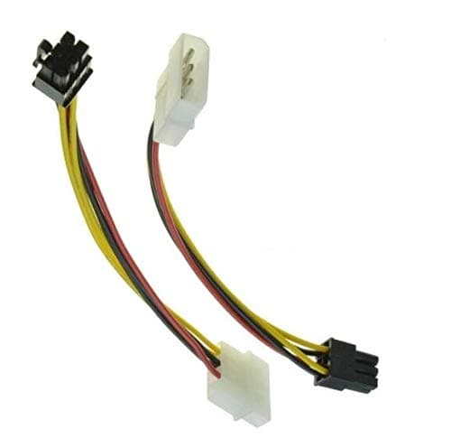 5 Pack 4 Pin Molex to 6 Pin PCI-Express PCIE Video Card Power Converter Adapter Cable, 18cm/7.08inch, Black and White, Functional