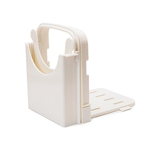 Borsong home manual adjustable bread slicer sandwich maker folding ABS Loaf Slicer with 5 slice thicknesses