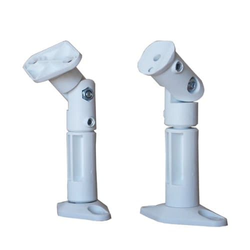 2 White Universal Satellite Speaker Mounts/Brackets for Walls and Ceilings BS3 (White, 2 Pack)