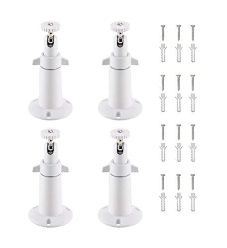 4Pack Security Camera Aluminum Mount, Adjustable Indoor Outdoor Mount For NETGEAR Arlo and Arlo Pro/Arlo Pro 2/Arlo Go Wire or CCTV or DVR Have Same Interface(White)