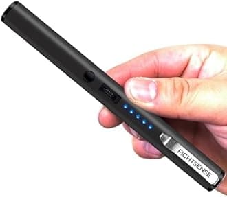 FIGHTSENSE Pen Stun Gun for Self Defense Battery Life Indicator, Belt Clip, Pen Flashlight stun Gun for Women self Defense