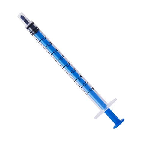 12 Pack - 1ml Plastic Syringe with Measurement, No Needle Suitable for Refilling and Measuring Liquids, Feeding Pets, Oil or Glue Applicator
