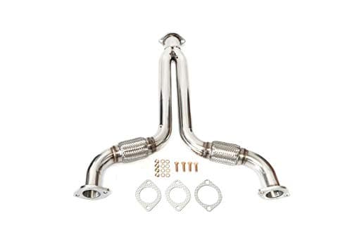 CarXX Exhaust Y-Pipe with Flex Pipe for 2003-2006 Nissan 350Z / Inifiniti G35 3.5L RWD Stainless Steel with Gaskets and Hardware