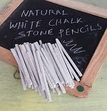 Trendz Handpicked HALF (1/2) KILOGRAM PACK Natural White Limestone Slate Pencils. Consistent Size and Genuine Premium Quality Limestone Slate Pencils